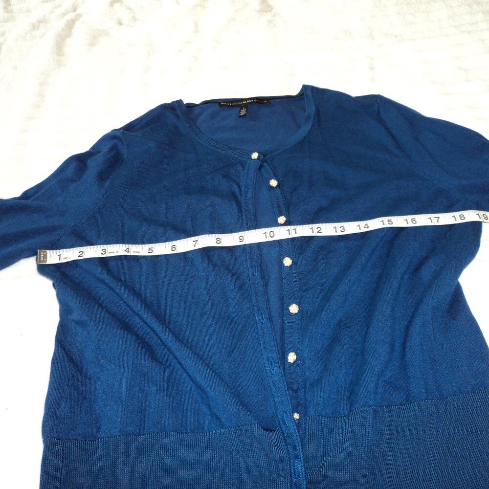 Women's Royal Blue Button Up Cardigan Sweater - Picture 4 of 7